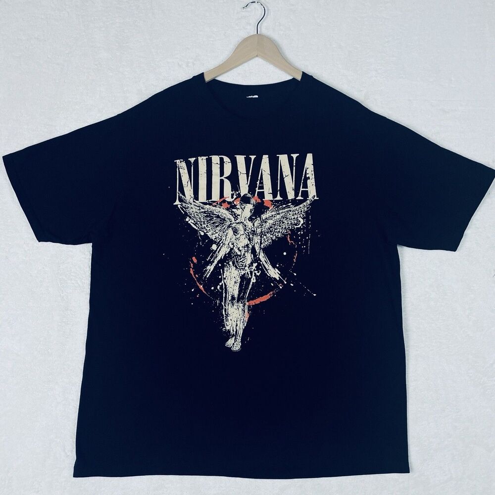 Nirvana In Utero T Shirt Mens 2XL Black Angel Splatter Officially Licensed 2018